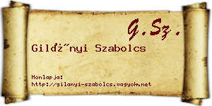 Gilányi Szabolcs névjegykártya